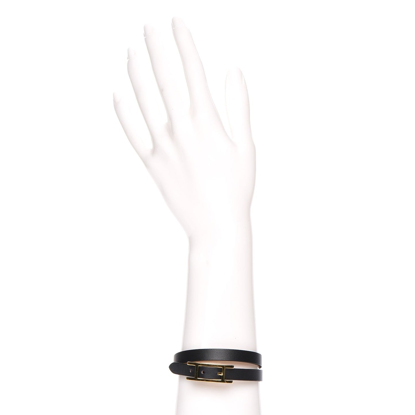 Chamonix Tadelakt Behapi Double Tour Reversible Bracelet Medium Black Fauve