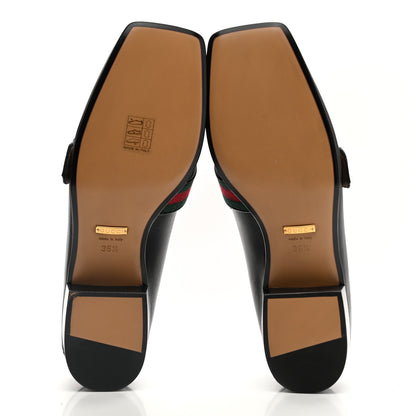 Gucci Calfskin Web Peyton Loafer Pumps 36.5 Black 5 of 10