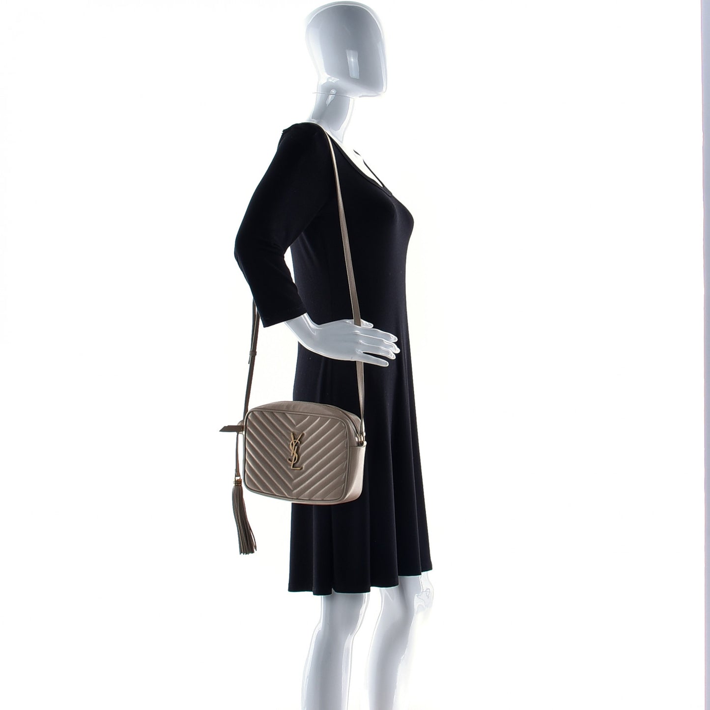 Calfskin Matelasse Monogram Lou Camera Bag Nude Powder