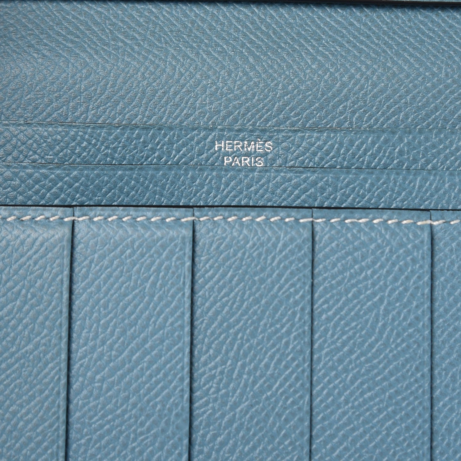 Hermes Epsom Bearn Gusset Wallet Blue Jean 6 of 8