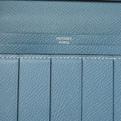 Hermes Epsom Bearn Gusset Wallet Blue Jean 6 of 8