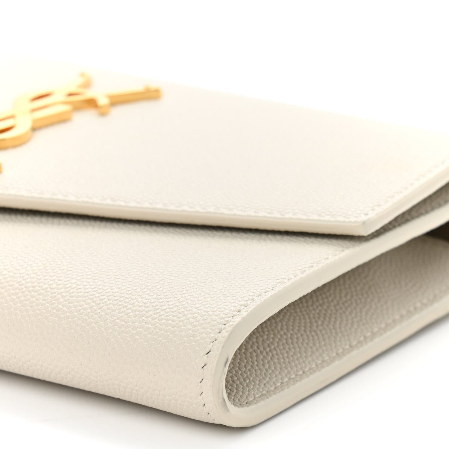 Saint Laurent Grain De Poudre Monogram Uptown Chain Wallet Crema Soft 10 of 11