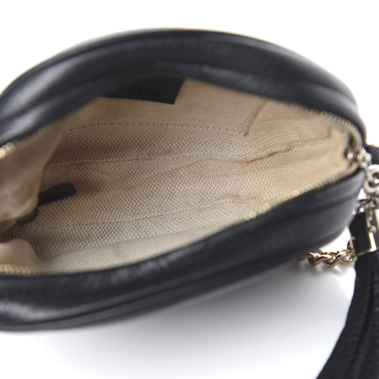 Gucci Pebbled Calfskin Mini Soho Chain Bag Black 5 of 10