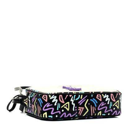 Saint Laurent Grain De Poudre Medium Classic Monogram Multicolor Graphic Print Lou Camera Bag Black 3 of 4