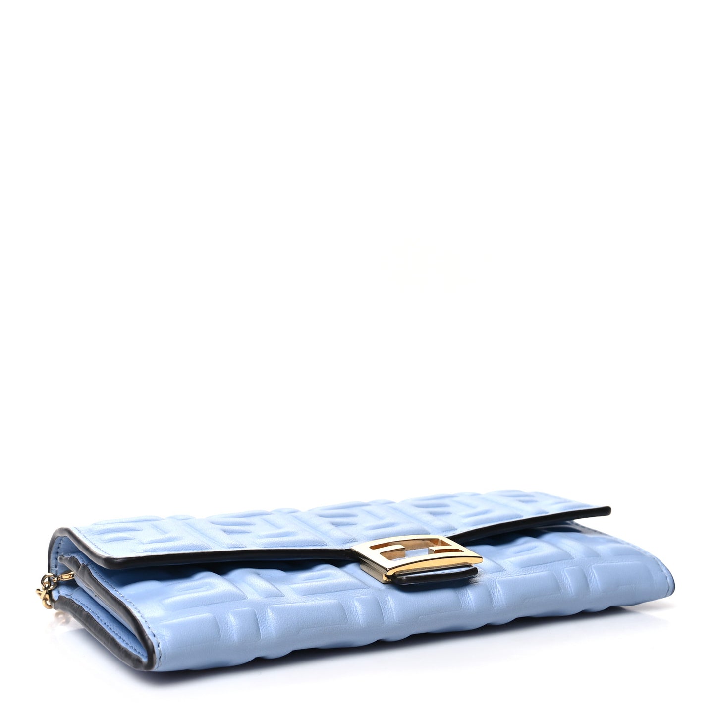 Nappa Matisse FF Embossed Continental Wallet on Chain Placid Blue