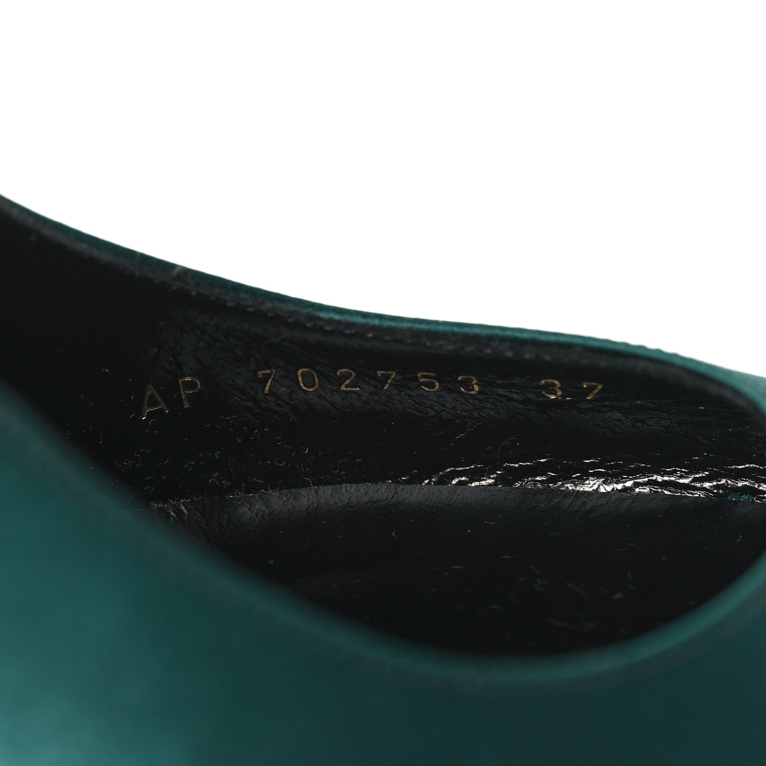 Saint Laurent Crepe Satin Zoe 105 Slingback Pump 37 Dorian Green 9 of 11