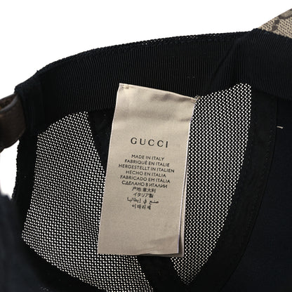 Gucci GG Supreme Monogram Tiger Savanah Textured Dollar Calfskin Retro Interlocking G Mesh Baseball Hat S Beige Ebony Multicolor 8 of 9