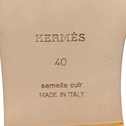 Hermes Suede Goatskin Oran Sandals 40 Jaune Sable 7 of 9
