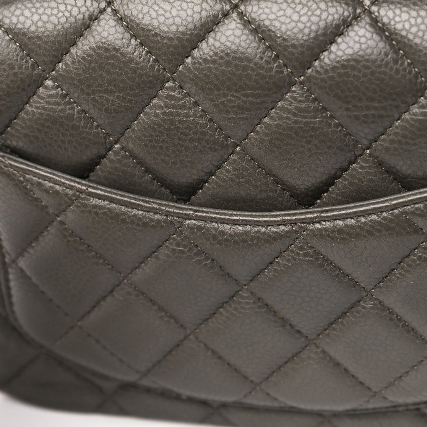 Caviar Quilted Mini Square Flap Dark Charcoal