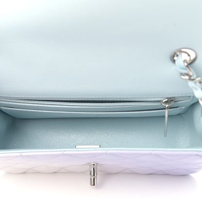 Chanel Perforated Lambskin Quilted Mini Rectangular Flap Light Blue Light Purple White 5 of 9