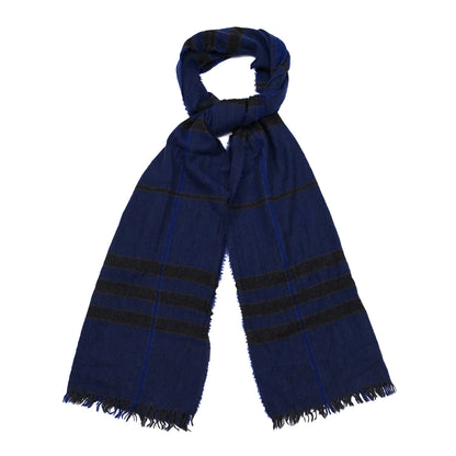 Burberry Wool Cashmere Scarf Navy 1 of 8