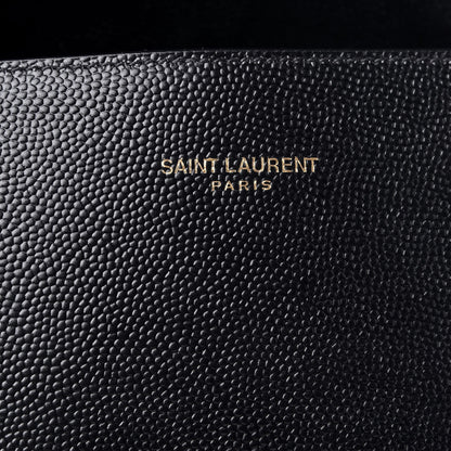 Saint Laurent Grain de Poudre Mini Classic Monogram Cassandra Top Handle Black Rouge Legion 6 of 8