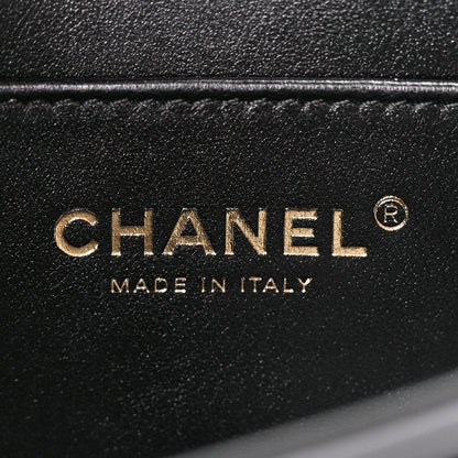 Chanel Shiny Calfskin Quilted Mini Metal Top Handle Flap Black 6 of 11