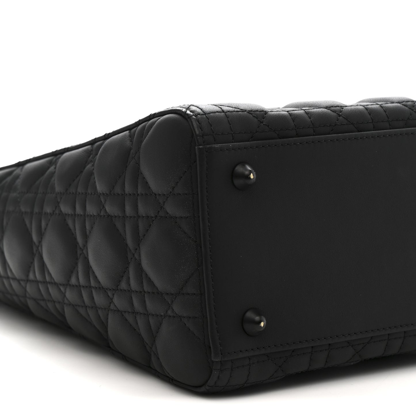 Ultra Matte Calfskin Cannage Large Lady Dior Black