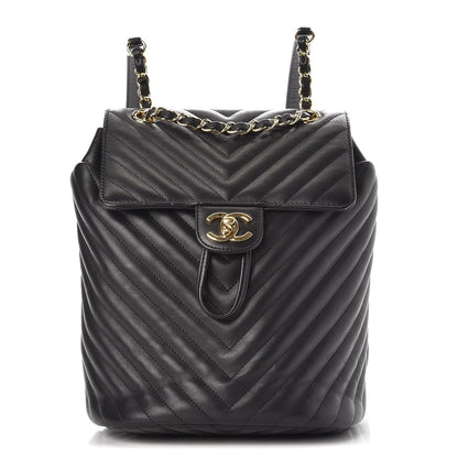 Chanel Calfskin Chevron Quilted Small Urban Spirit Backpack Black 1 of 7