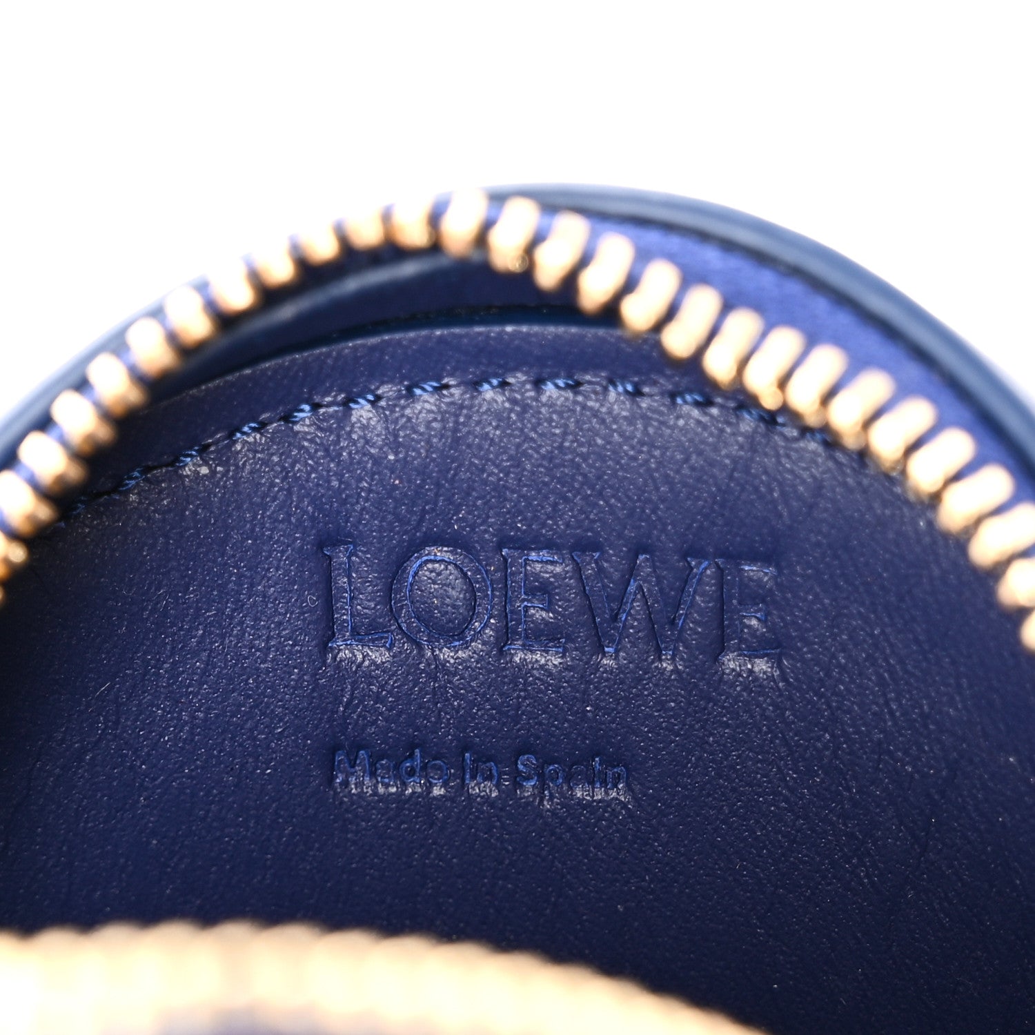 Loewe Calfskin Inflated Anagram Cookie Zip Coin Case Blue 6 of 10
