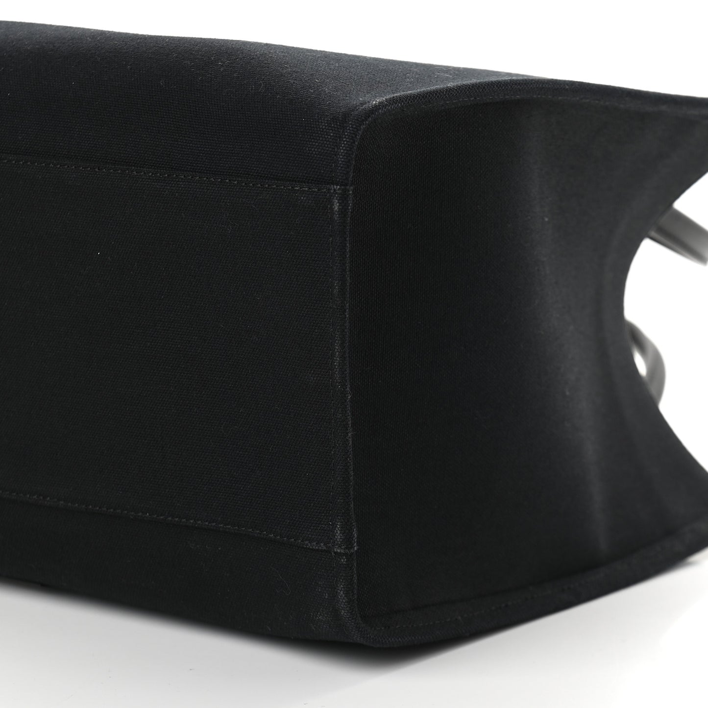 Canvas Suppler Calfskin Cabas GV Signature Tote Black