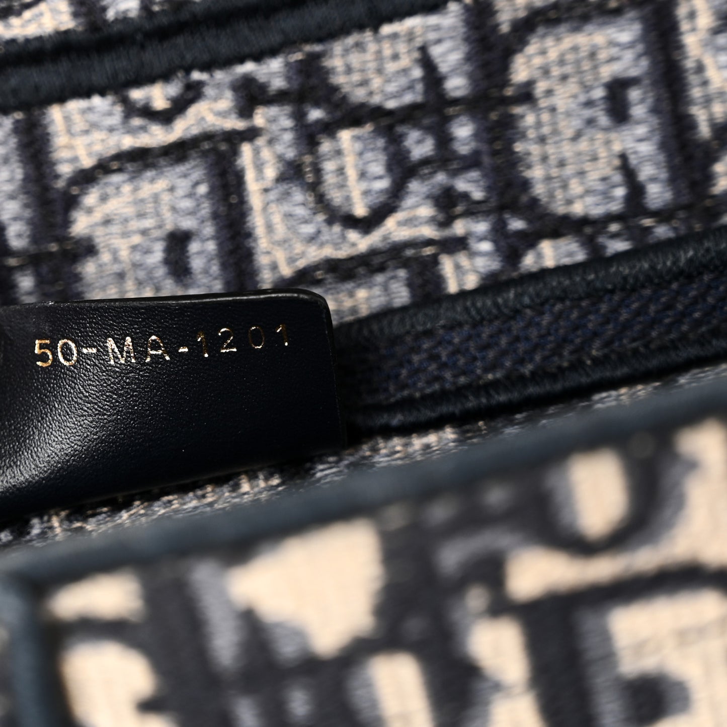 Oblique Embroidered Saddle Bag Blue