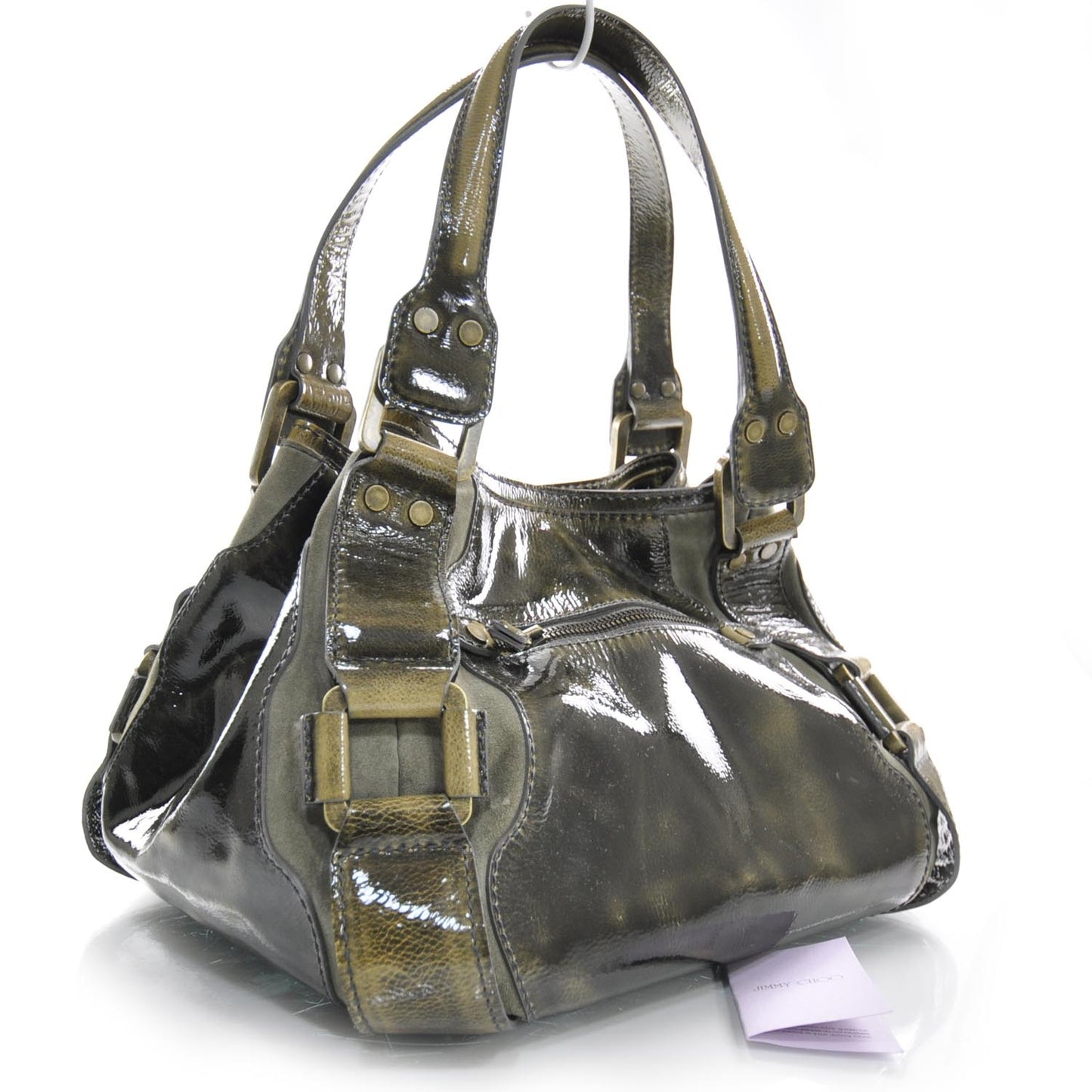 Liquid Patent Leather and Suede Mahala Sage