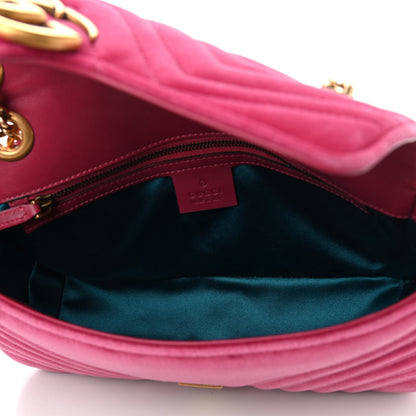 Gucci Velvet Matelasse Small GG Marmont Shoulder Bag Light Raspberry Rose 4 of 8