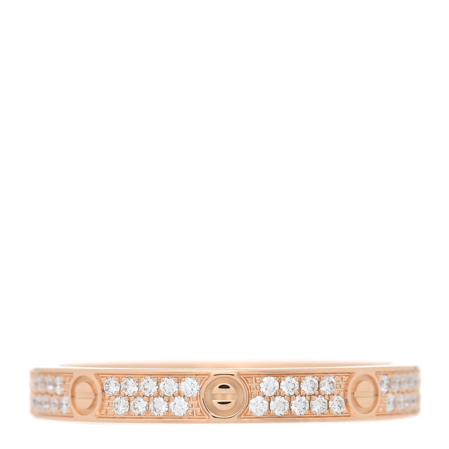 Cartier 18K Pink Gold Diamond 2.6mm LOVE Paved Band Ring 52 6 1 of 4