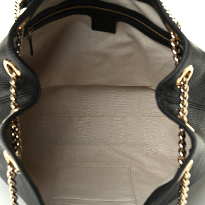 Gucci Pebbled Calfskin Medium Soho Chain Shoulder Bag Black 5 of 10