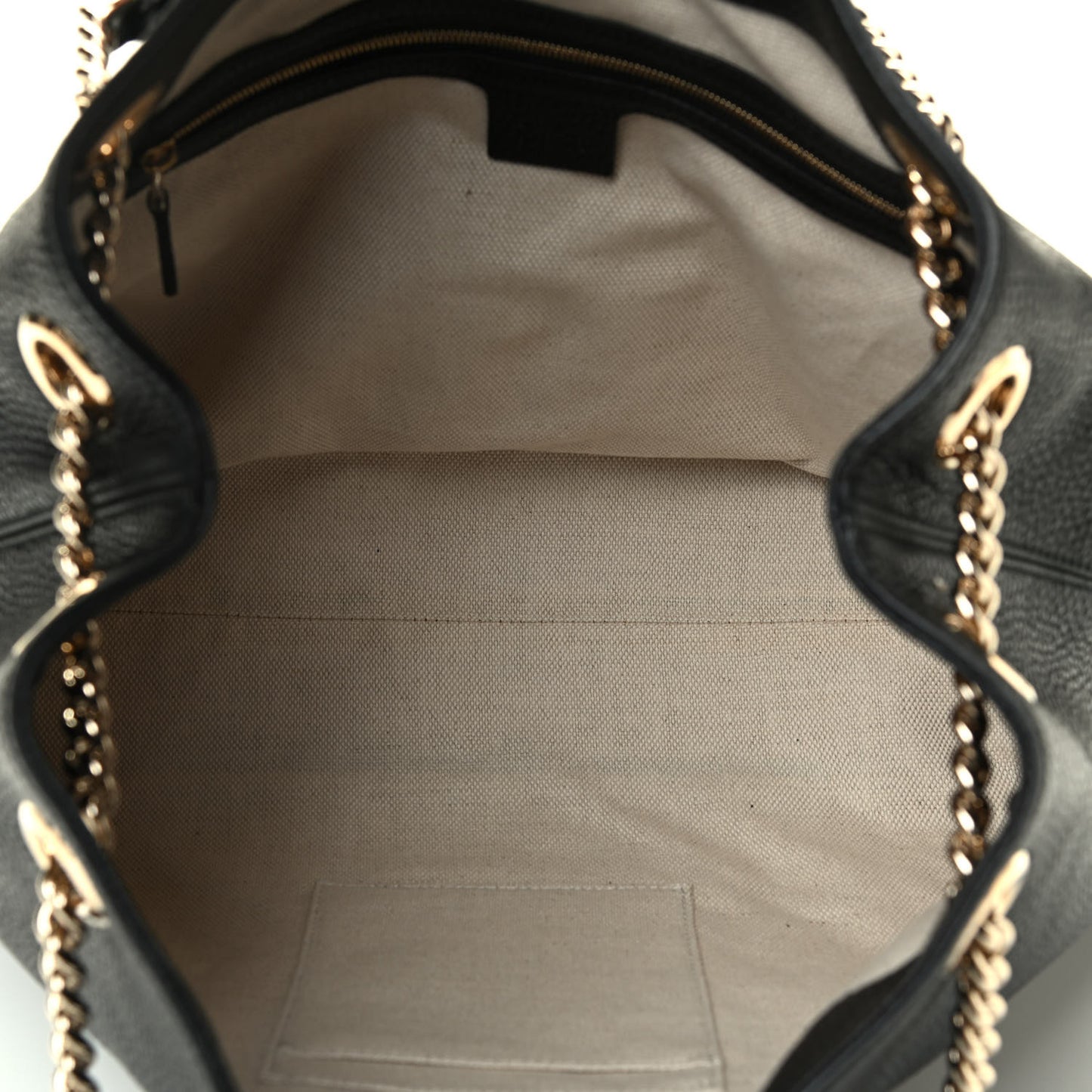 Pebbled Calfskin Medium Soho Chain Shoulder Bag Black