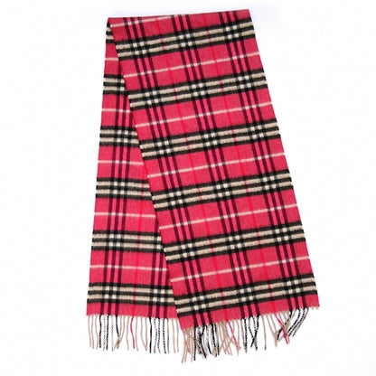 Burberry Cashmere Check Fringe Scarf Pink 1 of 4