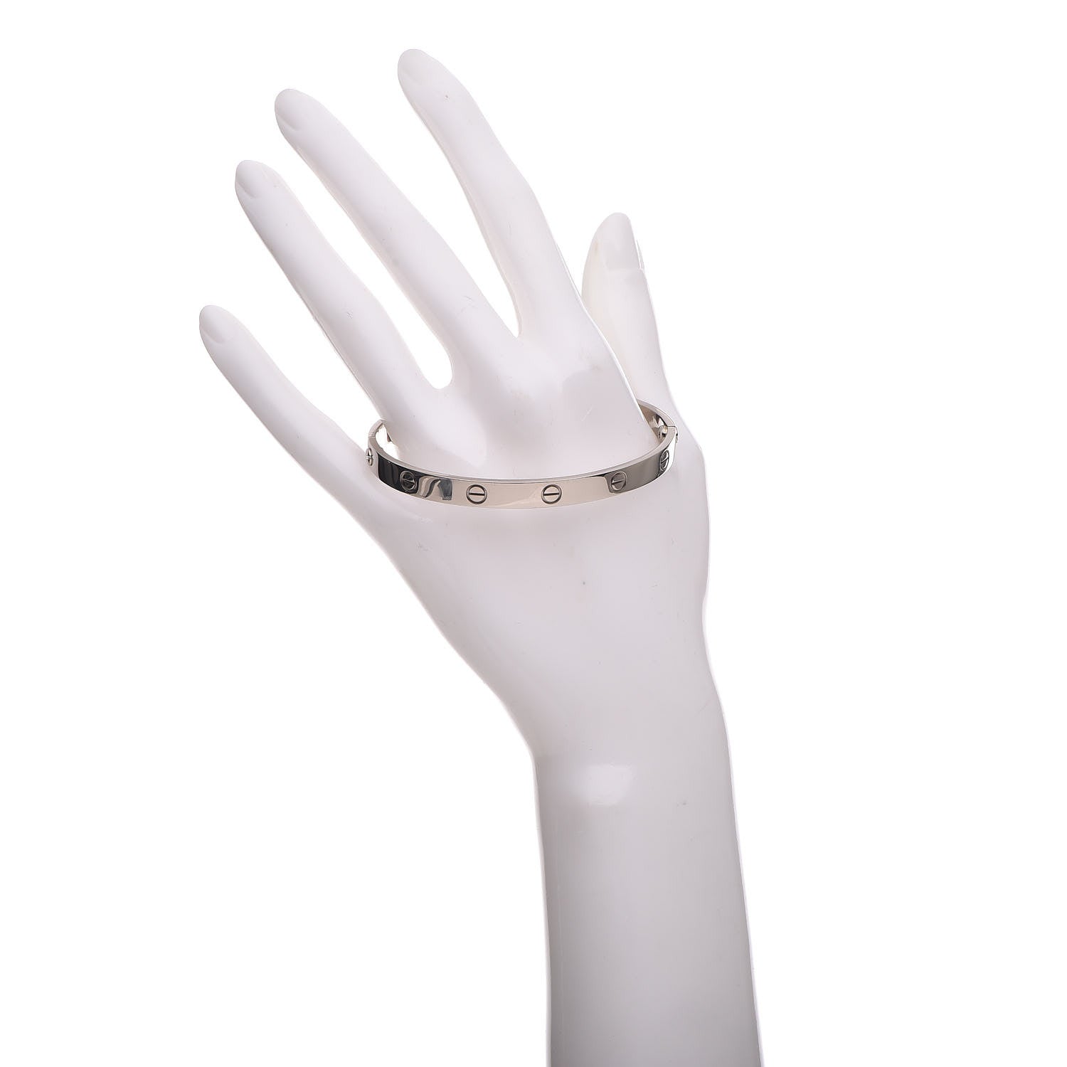 Cartier 18K White Gold LOVE Bracelet 19 2 of 8