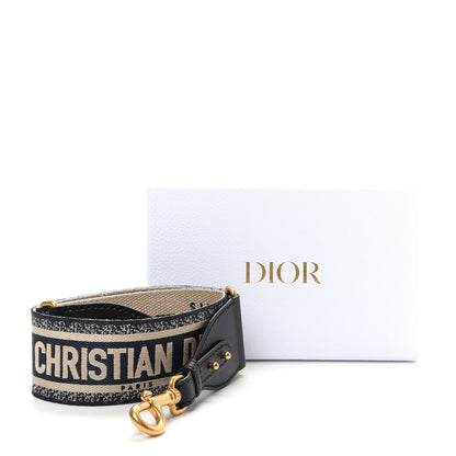 Christian Dior Canvas Embroidered Shoulder Strap Blue 7 of 7