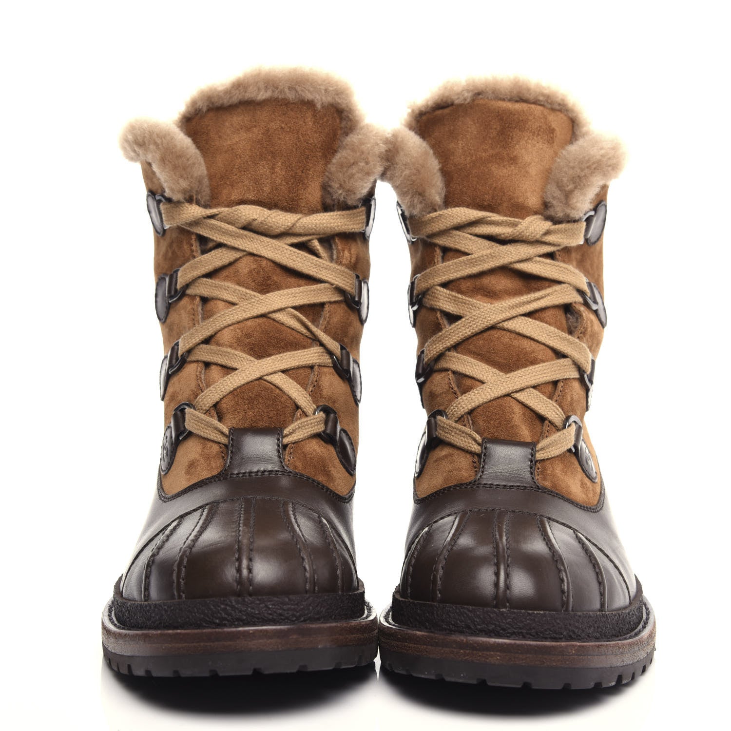 Chanel Suede Calfskin Lace Up Boots 40.5 Light Brown 2 of 9