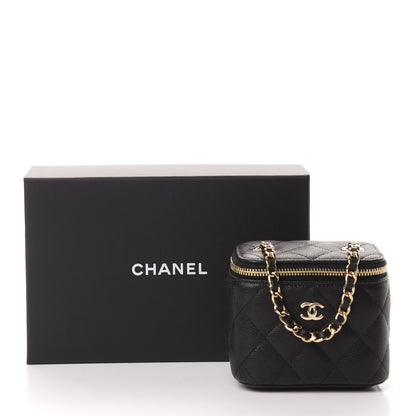 Chanel Caviar Quilted Mini Vanity Case With Chain Black 11 of 11