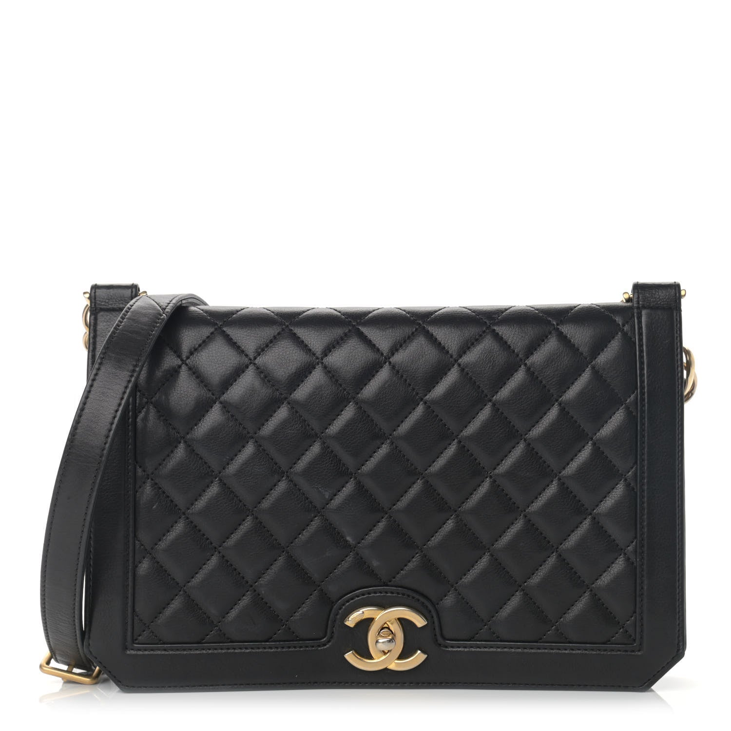 Chanel Lambskin Quilted Flap Shoulder Bag Black 1 of 15
