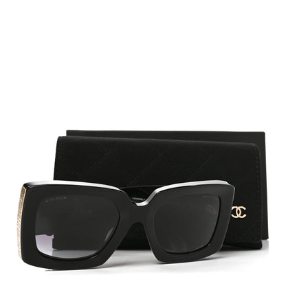 Chanel Acetate Rectangle Sunglasses 5435-A Black 7 of 7