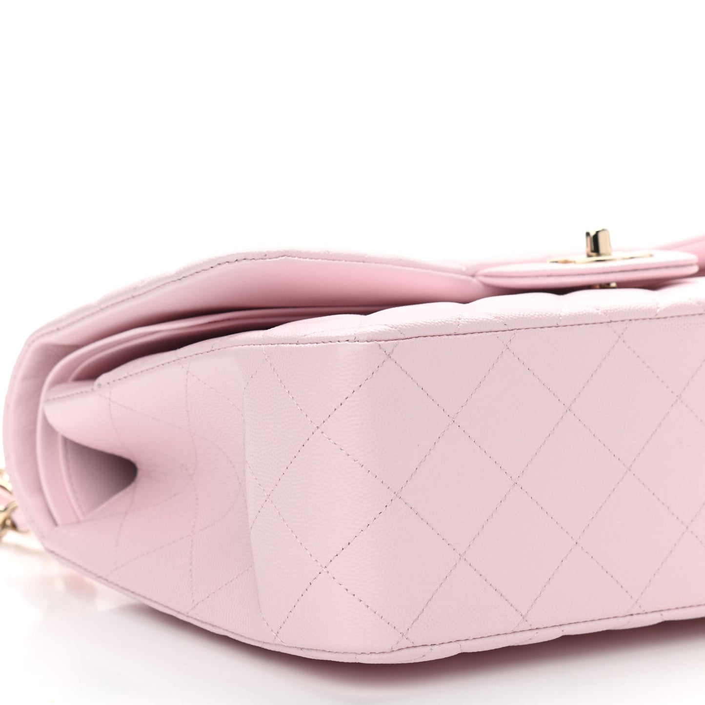 Caviar Quilted Jumbo Double Flap Light Pink