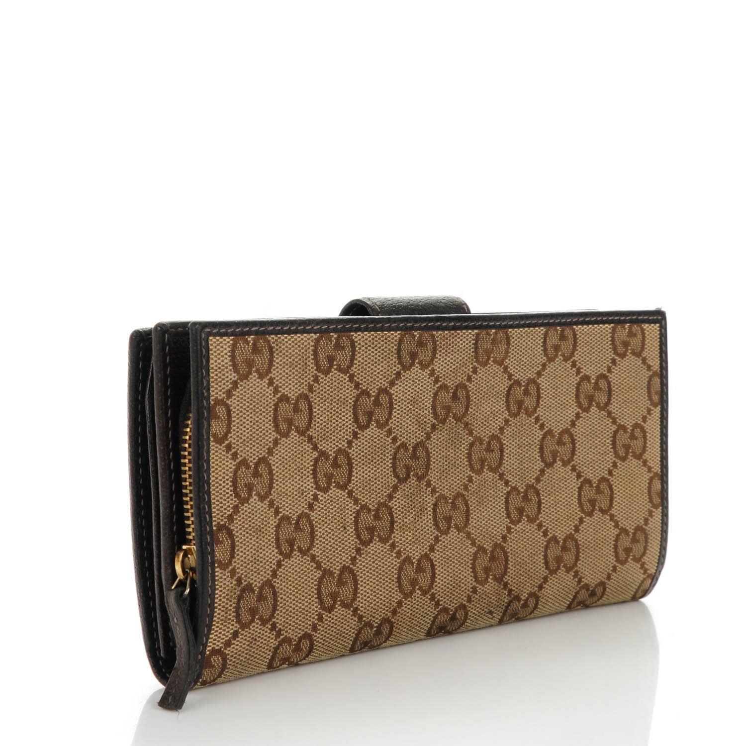 Gucci Monogram Abbey Continental Wallet Dark Brown 3 of 8