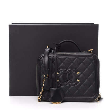Chanel Caviar Quilted Medium CC Filigree Vanity Case Black 12 of 12