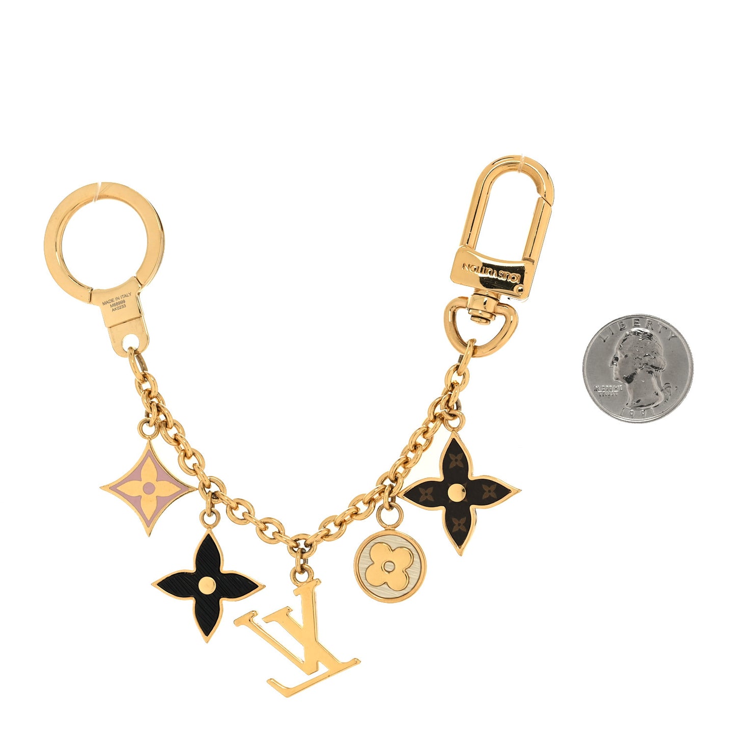 Monogram Spring Street Bag Charm Key Holder Gold