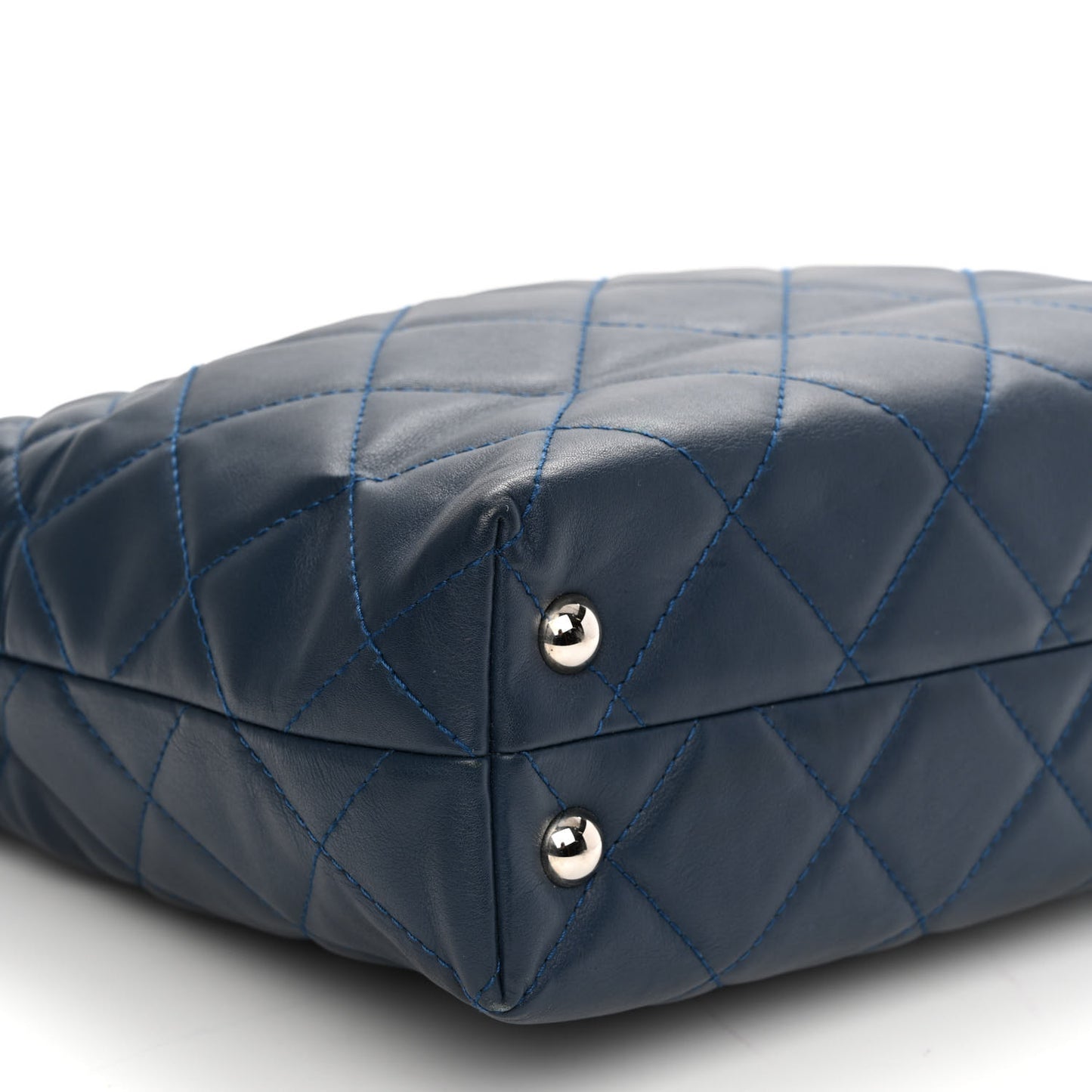 Calfskin Quilted In The Business North South Tote Blue