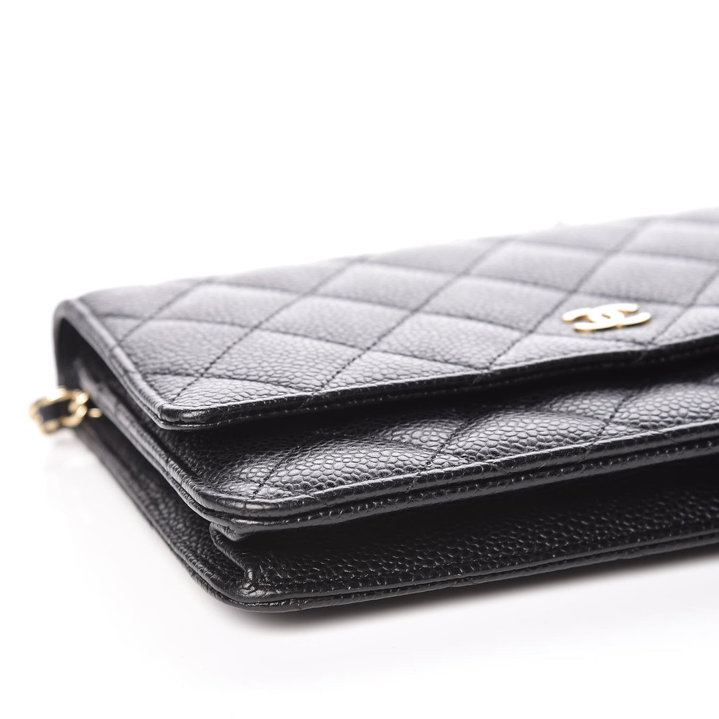 Caviar Quilted Wallet On Chain WOC Black