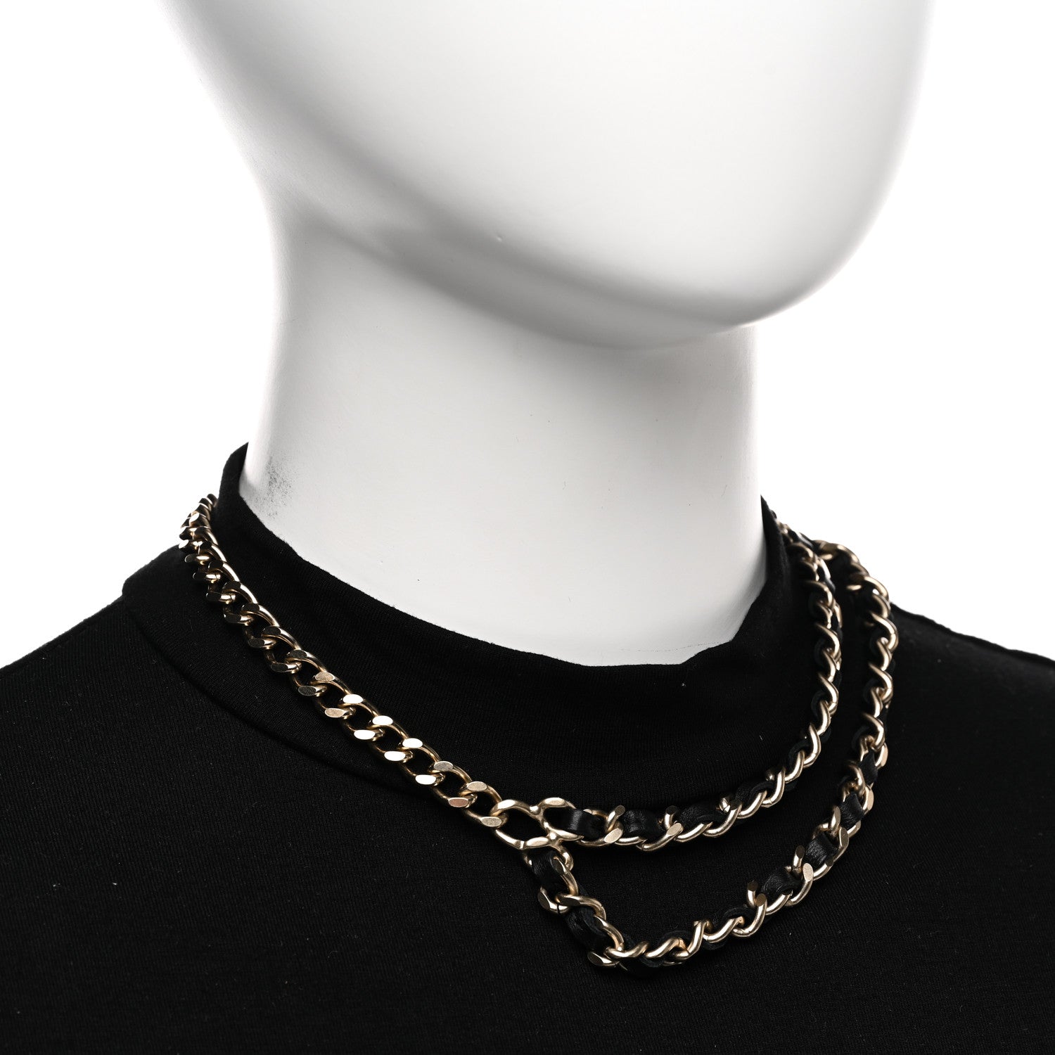 Chanel Lambskin CC Chain Short Necklace Black Gold 2 of 7