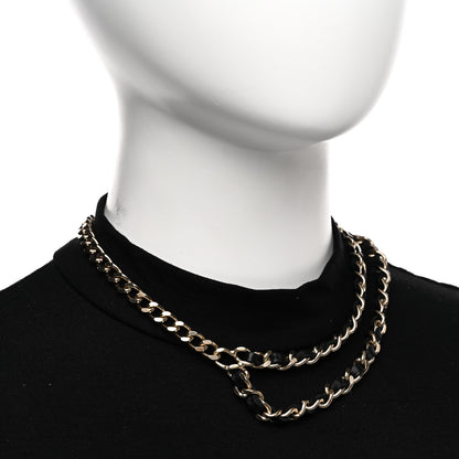Chanel Lambskin CC Chain Short Necklace Black Gold 2 of 7