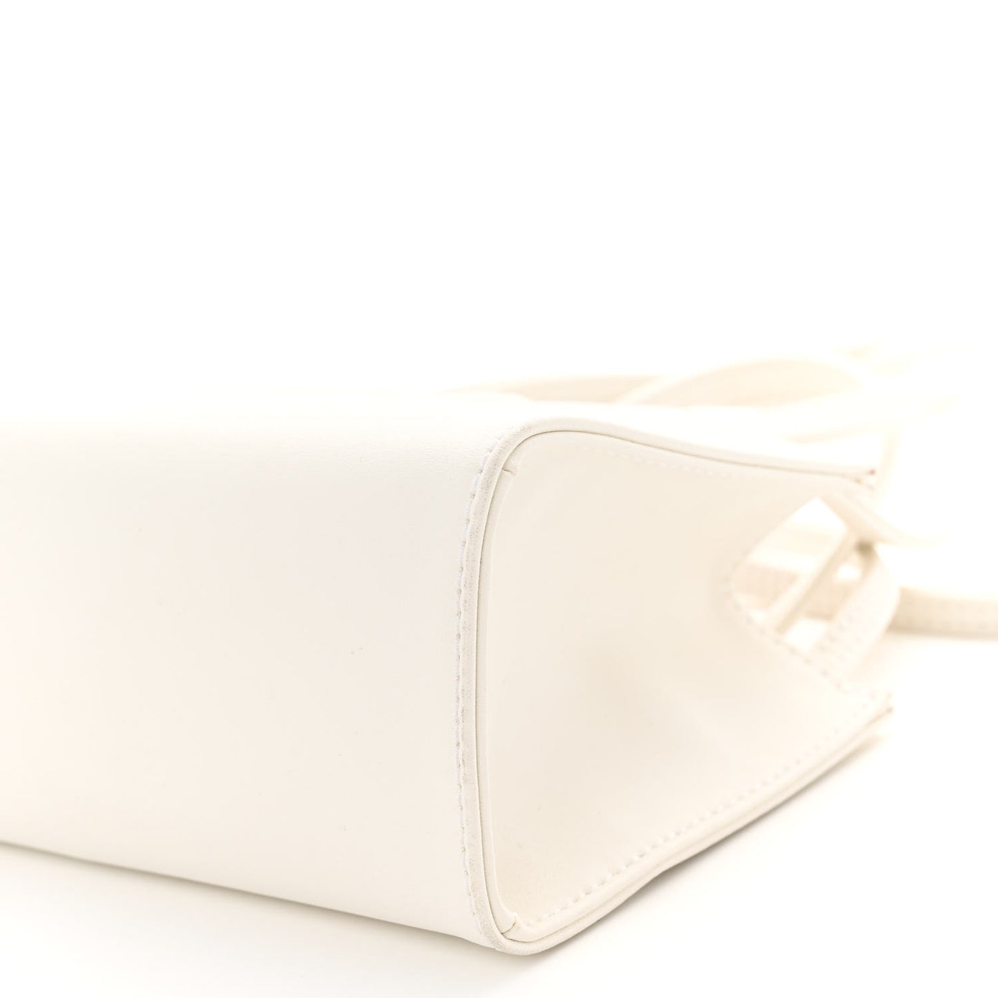 Vegan Leather Small Shopping Bag White