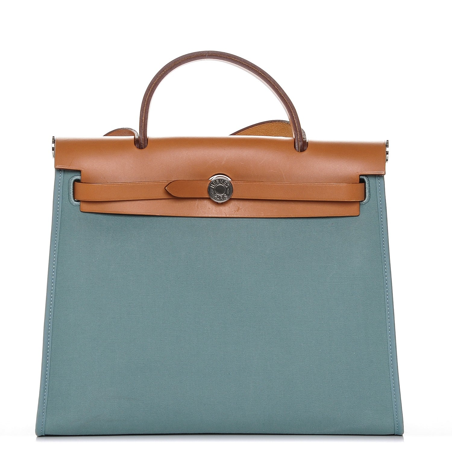 Hermes Toile Officier Barenia Herbag Zip PM 31 Ciel Natural 1 of 9