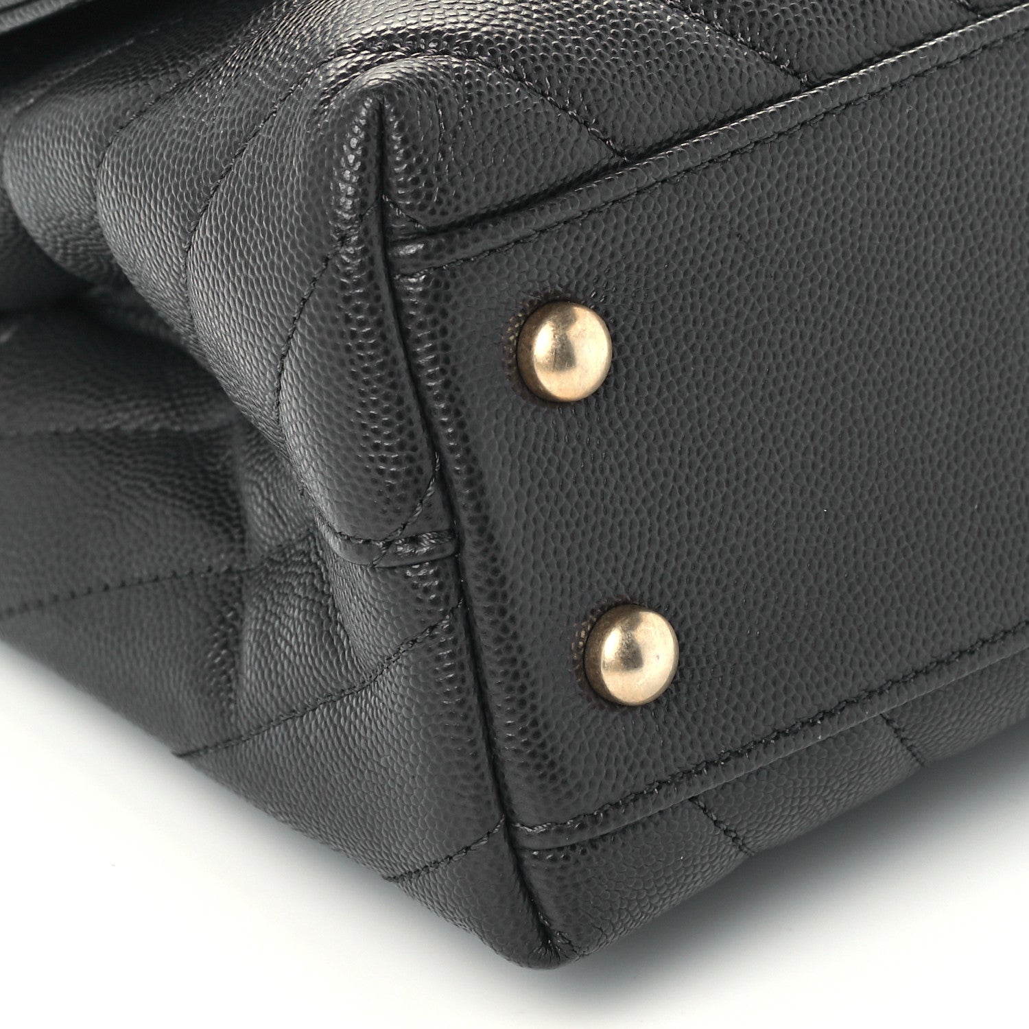 Chanel Caviar Chevron Quilted Mini Coco Handle Flap Dark Grey 10 of 12