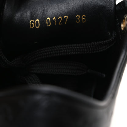 Louis Vuitton Calfskin Embossed Monogram Mens Luxembourg Sneakers 36 Black 9 of 10
