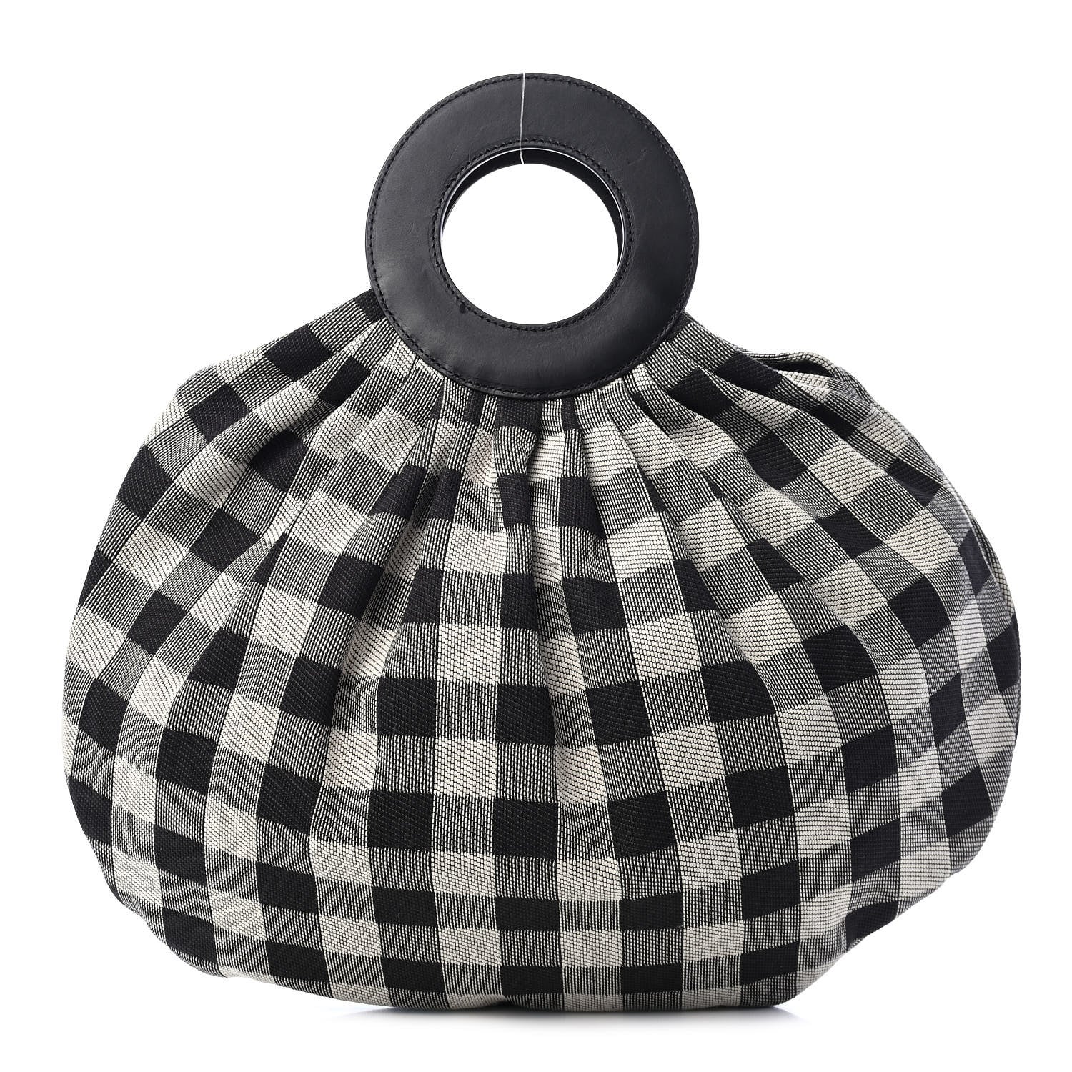 Mansur Gavriel Canvas Check Top Handle Bag Black White 1 of 11