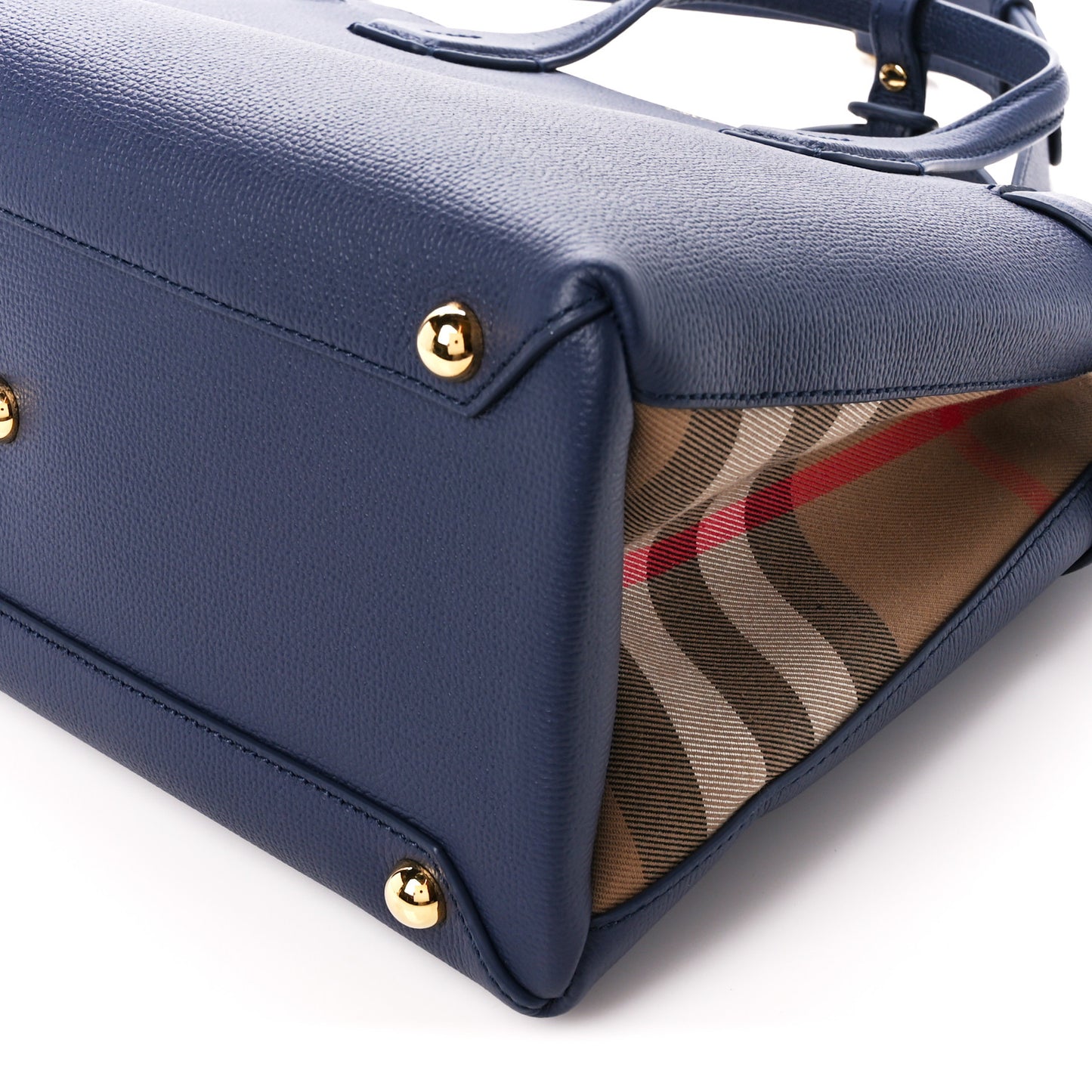 Derby Calfskin Vintage Check Medium Banner Tote Regency Blue