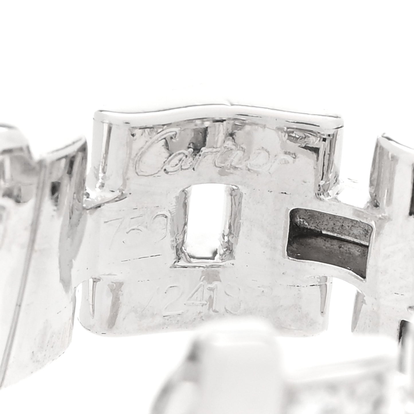 18K White Gold Diamond Panthere Maillon Earrings