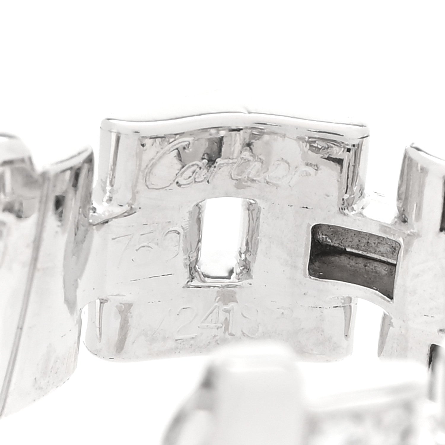Cartier 18K White Gold Diamond Panthere Maillon Earrings 4 of 5